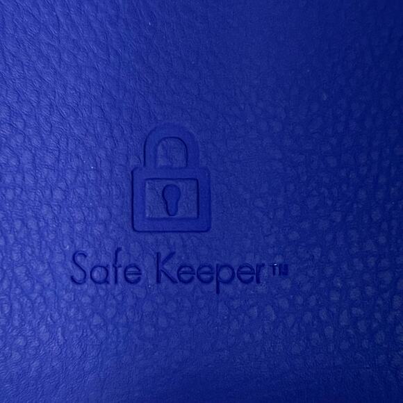 Crossbody Purse Dark Blue/Purple Faux Leather Safe Keeper with Gold Accents - Picture 7 of 12